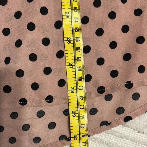 Adrianna Papell Sweater Top Women’s Medium Pink Black Polka Dot Knit Career Top - Picture 11 of 13